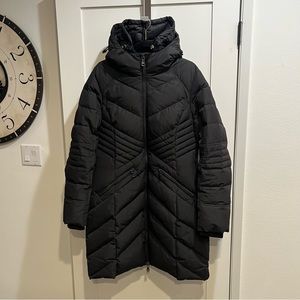 Pajar Women’s Warm Winter Coat/Puffer Jacket, Black with Long hood and draw cord